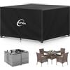 Kipiea Outdoor Garden Furniture Covers Waterproof, Heavy Duty Cube Furniture Set Covers for Table & Chairs Windproof, 420D Oxford Fabric Patio Table Cover, Anti-UV, No Tear - 115 x 115 x 71cm