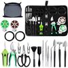 Dynaeuty Set Di Attrezzi Da Giardinaggio, 20 Pezzi Kit Giardinaggio Con Custodia Borsa, Pala da Giardino, Manico In Legno Antiscivolo, Strumenti da Giardinaggio Per Donne e Uomini (A)