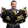 AIBAOBAO Biglietto Auguri 50 anni donna uomo, 42.5 x 30 cm, biglietti Auguri Compleanno Grande, Biglietto di Buon Compleanno, Originali Divertenti Personalizzati Festa Regali 50 anni Donna Uomo
