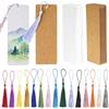 Touosy 90 Pezzi 14 x 4,9 CM Segnalibro Carta Segnalibro Personalizzato | con Nappe per Fai da te Matrimonio Compleanno Feste Segnalibri Kit per Adulti e Bambini (Bianco + Marrone)