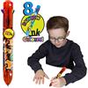 Rainbow Writer - Tigre, Penna Multicolore da Deluxebase. Biro retrattile 8 in 1, fantastica per bambini e ideale per materiale scolastico o da ufficio