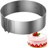 vonsera Anello per Torta Regolabile 6-12 Pollici, Anello per Torte Stampo per Torte ad Anello Telescopico in Acciaio Inox con Scala Incisa e Clip di Fissaggio Alto 5 cm per Dolci Pasticceria