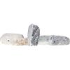 Honsell 79238 - Set di 5 amuleti in pietra ollare vergine, con foro da 3 mm, in diverse misure (circa 3-4 cm) in tonalità grigio, marrone e verde