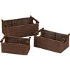 Household Essentials ML-7050 - Set di 3 cestini in vimini con manici in legno, colore: marrone scuro