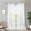 Melodieux Tende semitrasparenti bianche, lunghezza 160 cm, per finestre piccole, soggiorno, camera da letto, effetto lino, tende rustiche in voile, 106 x 160 cm (2 pannelli)