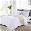 Hombys - Trapunta per letto king size, 120 x 98 cm, in piuma leggera, alternativa per tutte le stagioni, con 8 linguette angolari in microfibra, colore: bianco, super king 248 x 304,8 cm
