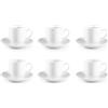 Excelsa Simple White Set 6 Tazzine Caffè con Piattino, Bianco, Porcellana, Capacità 100 Ml.