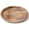 PARENCE. Vassoio Rotondo Design Effetto Legno 24 x 2 cm - Vassoio Decorativo in Plastica Rigida - Elegante, Stabile e Robusto - Servizio & Presentazione