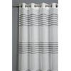 Gardinia Tenda con Occhielli, con Strisce 3D, Filtrante e Trasparente, Grigio, 140 x 245 cm