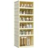 SONGMICS Scarpiera, Scaffale per Scarpe Slim, Organizer per Scarpe Pieghevole, Anta Trasparente, per 12 Paia, Stivali Sneaker, Ingresso Soggiorno, 6 Ripiani, Bianco Crema LSP912WD01