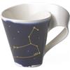 Villeroy & Boch NewWave Stars Tazza con Manico Elegante con Costellazione Leone, Adatta per lavastoviglie, Porcellana Premium, Bianca/Blu, 300 ml