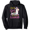 Womens Llama Puns & Cute Lama Gifts Just A Girl Who Loves Llamas Cute Lama Felpa con Cappuccio
