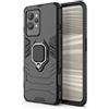 SEAHAI Cover per Realme GT2 PRO (GT 2 PRO), [360° Rotante Staffa] [Militare Anti-Caduta Protezione] Cornice Paraurti in Silicone Morbido Ultra Sottile Custodia - Nero