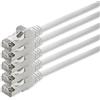 1aTTack.de 10m - blanc - 5 pièces - CAT5 Câble Ethernet Set - Câble Réseau RJ45 | câble de Patch | LAN Câble |CAT 5e |100 MHz | compatible avec CAT 6 / CAT 6a / CAT 7 | pour le switch, routeur, modem, Patchpannel, point d'accès, panneaux de brassage