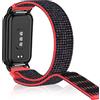 SeNool Cinturino per Xiaomi Smart Band 8 Active/Redmi Smart Band 2, [Nylon Ricambio Bracciale] [Leggero, Resistente], Band per Xiaomi Smart Band 8 Active/Redmi Smart Band 2 - Nero Rosso