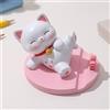 EsportsMJJ Grazioso supporto per smartphone con gatto fortunato carino, decorazione scrivania da ufficio, ornamenti in resina, staffa - B