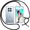 ISOI Cover con Cordino per Xiaomi Redmi Note 15 Pro 4G, Custodia Trasparente con Collana Tracolla Laccio Collo Ultra Sottile Morbido TPU Silicone Antiurto AntiGraffio Case, Nero
