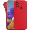 MyGadget Cover per Samsung Galaxy A21s - Custodia Protettiva in Silicone Morbido - Case TPU Flessibile - Ultra Protezione Antiurto & Antiscivolo Rosso