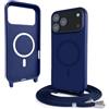 VAVAVOOMY Cover Compatible con iPhone 17 Pro Max rimovibile custodia in silicone,Custodia con Regolabile Collana per Cordino Collana Blu