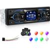 Techschermo Autoradio 1 Din con Equalizzatore, Touchscreen TFT da 2,17 Pollici Autoradio Bluetooth con Chiamate in Vivavoce Bluetooth, SWC, Porta Type-C/USB/AUX/TF, Display con Indicazione Dell'ora