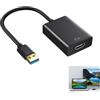 Vnuipofa Adattatore USB 3.0 a HDMI, convertitore USB 3.0/2.0 a HDMI attivo Full HD 1080p con audio e video, supporto schermo esteso e specchio, soluzione multimonitor stabile per PC Windows