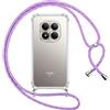 Pnakqil Cover per Xiaomi Redmi Note 15 Pro 4G con Cordino, Trasparente Custodia con Laccio Tracolla Cellulare Girocollo Collana Protettiva per Redmi Note 15 Pro 4G 6,77 Pollic, Viola 01