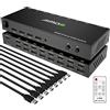 AIMOS KVM Switch, HDMI USB Commutatore 8 Porte 4K Risoluzione con Hub Supporta USB 2.0 Dispositivi per Laptop, PC, PS4, Xbox HDTV