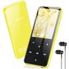 AGPTEK Lettore MP3 Bluetooth 5.3, Lettore Musicale da 64 GB in Metallo, Schermo da 2,4, Qualità Sonora HiFi, MP4 con Pulsanti Touch, Altoparlante, Radio FM, Registratore, 60 Ore di Musica, Giallo