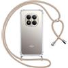 Pnakqil Cover per Xiaomi Redmi Note 15 Pro 4G con Cordino, Trasparente Custodia con Laccio Tracolla Cellulare Girocollo Collana Protettiva per Redmi Note 15 Pro 4G 6,77 Pollic, Khaki