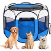 YNNHUDEEP Gabbia per cuccioli per animali domestici, XXL, per cuccioli, per esterni e interni, per piccoli animali come cani e gatti (beige + blu)