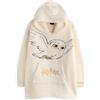 Harry Potter Felpa con Cappuccio indossabile per Ragazze | Pullover in Pile con Cappuccio per Bambini in Beige | Abbigliamento da casa Foderato in Sherpa Ricamato con Gufo Edvige con Tasche
