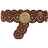 SDFWGG Cintura Donna Stile Western Vintage Cintura Turquoise con Fibbia Rotonda Vuota Cinture in Metallo Regolabile Moda Cowboy Accessorio Elegante per Abbigliamento