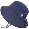 Jan & Jul Cappello da Sole Regolabile per Neonato (Taglia: 6-24 Mesi, Marina)
