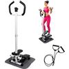 Mobiclinic®, Stepper con Manubrio, Altezza Regolabile, Monitor LCD, Intensità Regolabile, Pedali Antiscivolo, Macchina Step-by-Step, Compatta, Esercizi a Casa, Step-Pro