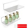 efuturetime 2 mensole da parete in acrilico trasparente, 23 x 9,5 cm, galleggianti da parete, senza foratura, con 4 clip per cavi, mensola per display, mini scaffale per ufficio, bagno, cucina