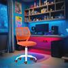 FurnitureR Compact Kids Gaming Chair, Hollow PP Backrest, Adjustable Height, Ergonomic Swivel Sponge Seat, 5-Wheel Iron Base, for Teens & Childrens Drawing, Gaming, Classroom, CITRUS, 38,5 x 40 x 87
