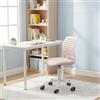 FurnitureR Sedia da ufficio Giovani Morandi Rosa, Sedia da ufficio Colorata per la casa, Sedia da computer ergonomica regolabile, schienale traspirante con motivo a pois, seduta girevole a 360 gradi
