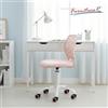 FurnitureR Sedia per ricevimento scolastico regolabile, sedia da ufficio colorata, seduta per computer ergonomica regolabile, schienale traspirante con motivo a pois, seduta girevole a 360 gradi