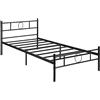 HOMYLIN Letto singolo, struttura in metallo, semplice e moderno, letto in metallo per adolescenti/adulti, adatto per camera da letto, dormitorio studentesco e altre scene multiple, con decorazione a