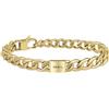 Breil, Collezione Logomania, Bracciale Uomo in Acciaio Specchiato con Catena Groumette e Logo, Pratica Chiusura a Moschettone, Idee Regalo Uomo, Lunghezza Regolabile 17-22 cm
