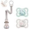 Mam, ciuccio in silicone Skin Soft per neonati da 0 a 6 mesi,unisex, confezione da 2 pezzi, inclusicontenitore per il trasporto sterilizzato e laccio portaciuccio Nip