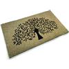 Black Ginger Tappetini per porte in fibra di cocco grandi, spessi, decorativi, con motivi naturali (albero verde)
