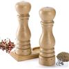 Aurevit Set Macina Sale e Pepe in Legno - Macinapepe e Macinasale Manuali con Meccanismo in Ceramica e Acciaio, Regolazione Esterna, Riempibile, 23 cm, Faggio