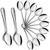 HaWare - Cucchiaini da caffè, 12 pezzi, in acciaio inox con manico a martello, piccolo cucchiaio per casa, ristorante, cucina, bordo rotondo e lucidato, lavabili in lavastoviglie (15 cm, argento)