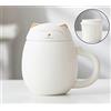Entonic Simpatica tazza da tè a forma di gatto con infusore e coperchio, tazza da tè in ceramica con filtro per macerare tè sfuso, tazze da tè in porcellana con manico, adatta per casa e ufficio, ideale per