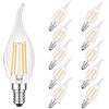 MZYOYO E14 LED Forma Candela Lampadina,2700K Vintage E14 4W Bianco Caldo Candela Lampada LED,4W Sostituisce 40W,Lampada a Candela Retrò per Lampadario,400lm,Non Dimmerabile,Confezione da 10