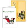 Afie Gaston Lagaffe glct-6067 scheda di compleanno per tutte le età con disegno vintage origine con motivo Sdraietta Cool Relax Zen