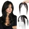 SEGO Pro Frangia Clip Capelli Veri #1B Nero Naturale Frangetta Laterale Finta Extension 100% Capelli Veri Umani Naturale Topper Human Hair (9g)