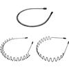 JERLITU Fascia per capelli da uomo, sportiva, alla moda, elastica, in metallo, per uomini e donne, fasce per capelli ondulate per uomo, per sport all'aria aperta, corsa e uso quotidiano, 3 pezzi