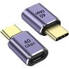PremiumCord Adattatore USB 4, USB-C Maschio Su Femmina M/F, Ultraveloce 40 Gbit/s, Porta Type-C, Protezione Spina, Alluminio, Colore Grigio Siderale